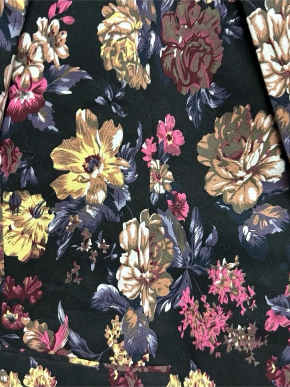 Men’s XL Black Floral Print Blazer Sport Coat Single Button Statement